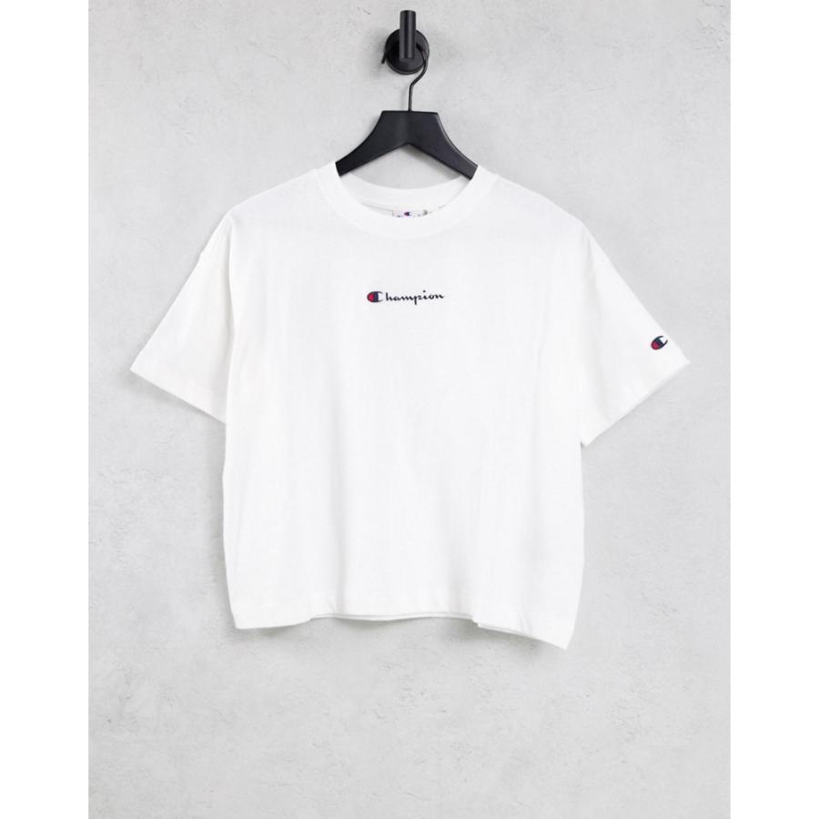 日本未入荷 チャンピオン Champion ホワイト white in t-shirt crop boxy logo small トップス Tシャツ ベアトップ・チューブトップ・クロップド レディース チューブトップ、ベアトップ