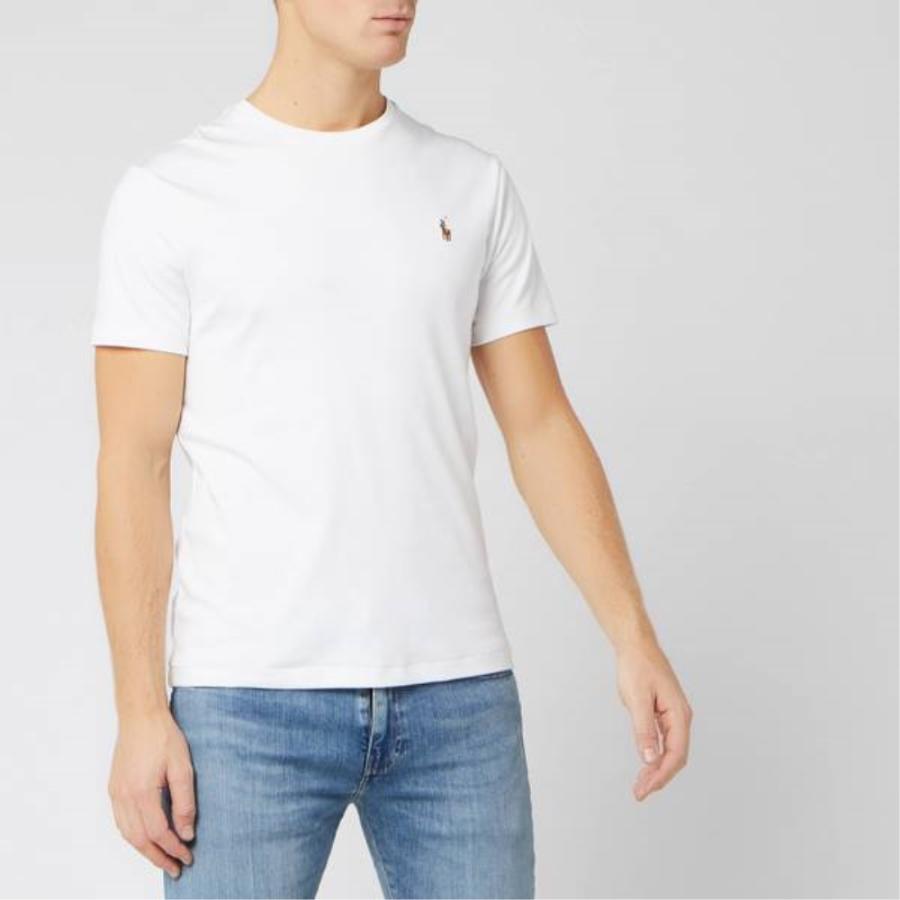 愛用  Soft Fit Slim Custom トップス Tシャツ メンズ Lauren Ralph Polo ローレン ラルフ Cotton White T-Shirt 半袖