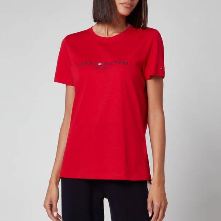 人気提案 Hilfiger Regular トップス Tシャツ レディース Hilfiger Tommy ヒルフィガー トミー レディース Tシャツ ヒルフィガー トミー Hilfiger Tommy Crewneck Red Red Primary T Shirt トップス Aquabarroso Com