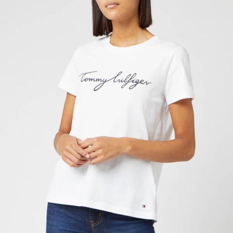 クリアランス販売品 トミー ヒルフィガー Tommy Hilfiger レディース Tシャツ トップス Heritage Crewneck Graphic T Shirt Classic White White 売れ筋一掃 Ebminmobiliariard Com