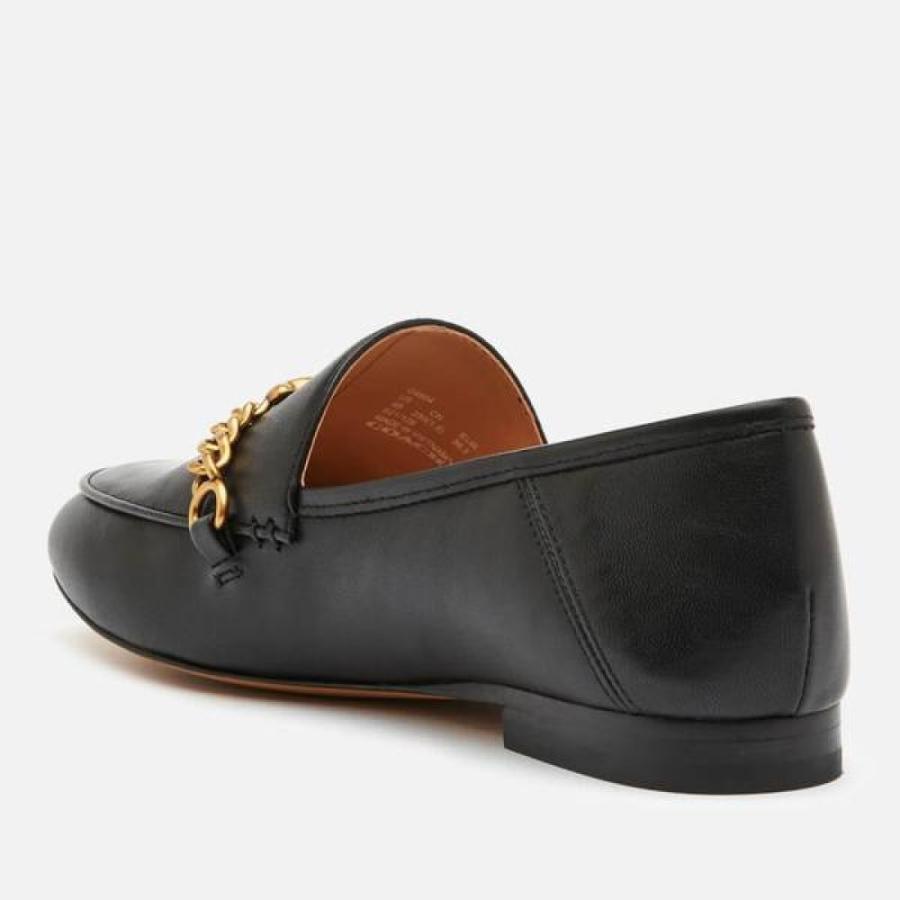 今季一番 シューズ 靴 ローファー オックスフォード レディース Coach コーチ レディース ローファー オックスフォード コーチ Coach Helena Black Black Loafers Leather Chain C シューズ Funikafurniture Com