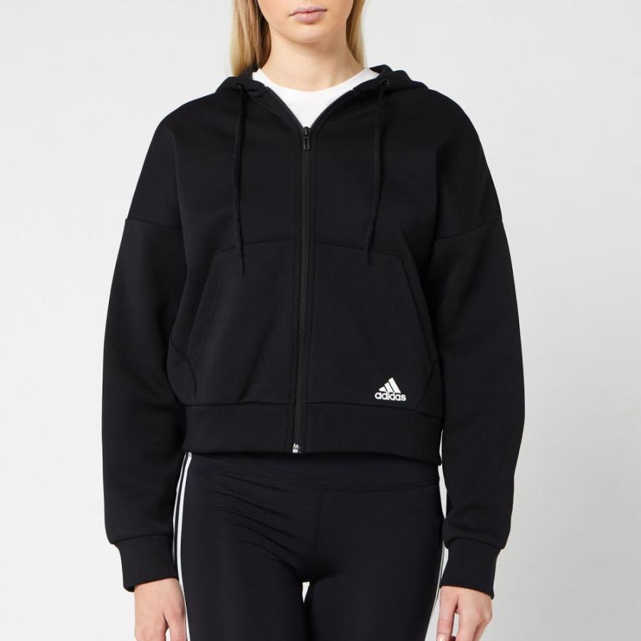 【半額】 アディダス adidas レディース パーカー トップス MH 3S DK Hoodie - Black Black/White, 神崎郡 32d35d00