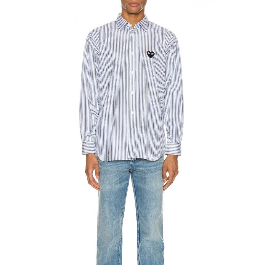 コム デ ギャルソン Comme Des Garcons Play メンズ シャツ トップス Striped Shirt Blue Sagaretxe Net