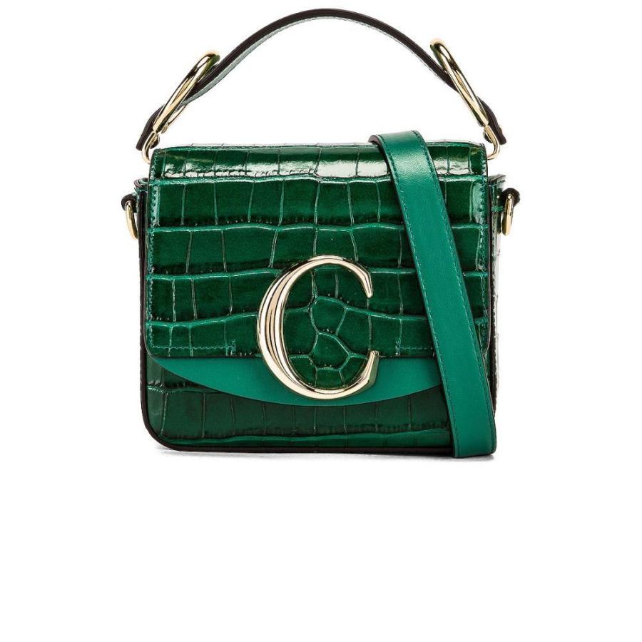 クロエ Chloe レディース ショルダーバッグ バッグ Mini C Embossed Croc Crossbody Bag Woodsy Green Rainbowbookclub Org