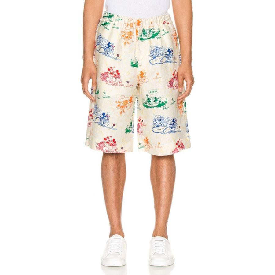 グッチ Gucci メンズ ショートパンツ ボトムス パンツ X Disney Linen Shorts Ivory Yard Print Www Supersport Tn
