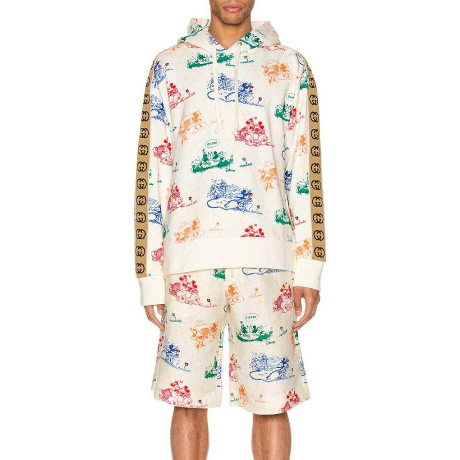 グッチ Gucci メンズ パーカー トップス X Disney Printed Cotton Sweatshirt Ivory Multi Sesapreunion Re