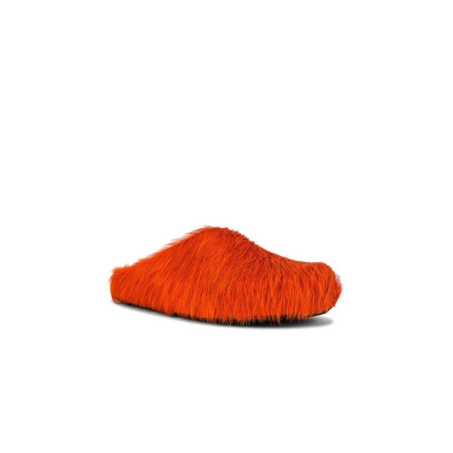 珍しい Marni マルニ メンズ Orange Sabot Fussbett Hair Long シューズ 靴 スリッパ その他レッグウエア サイズ 42 Www Collectiviteslocales Fr