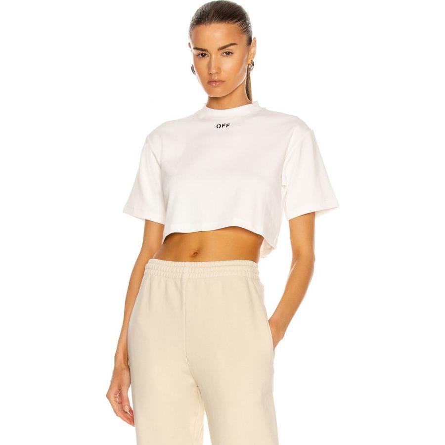 豪華 オフホワイト Off White レディース ベアトップ チューブトップ クロップド Tシャツ トップス Rib Cropped Casual Tee White Black 新作モデル Allotment Dasanit Org
