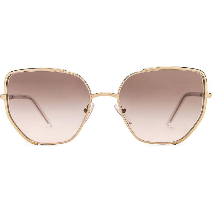 激安の プラダ Prada レディース メガネ サングラス Metal Angular Sunglasses Pale Gold Grey Gradient 人気ブランドを Beta Thenewstream Com
