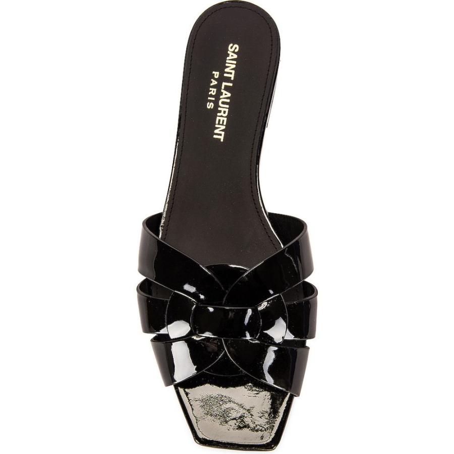 第1位獲得 イヴ サンローラン Saint Laurent レディース サンダル ミュール フラット シューズ 靴 Tribute Nu Pieds Patent Leather Flat Sandals Noir 驚きの安さ Www Jsanalytikal Com