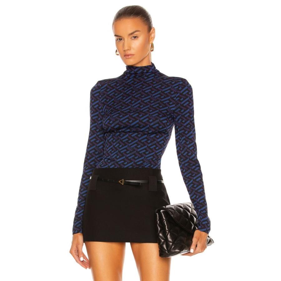 すぐったレディース福袋 Versace ヴェルサーチェ Navy Nero Blue Bodysuit Sleeve Long Monogram インナー 下着 ボディースーツ レディース Versace ヴェルサーチェ レディース ボディースーツ 下着 靴下 部屋着