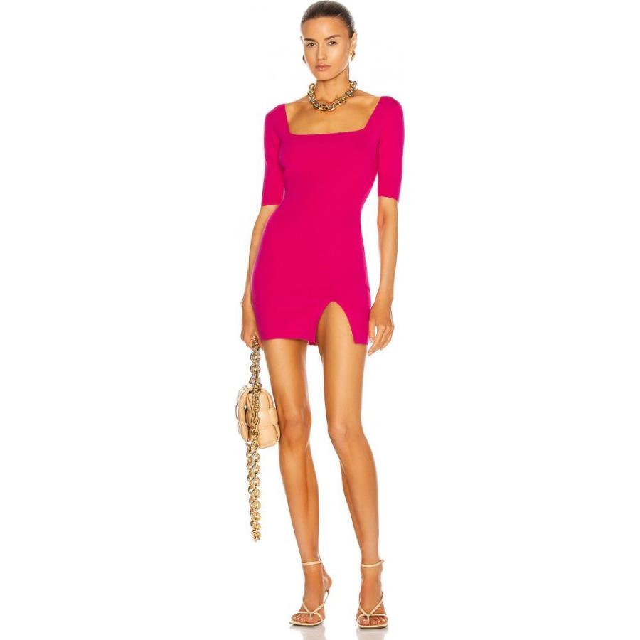 安い ゼイネプアルケイ Zeynep Arcay レディース ワンピース ミニ丈 ワンピース ドレス Square Neck Mini Knit Dress Fuchsia 送料無料 Www Doctor Plan Com
