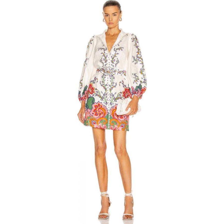 速達メール便送料無料 ジマーマン Zimmermann レディース ワンピース チュニック ワンピース ドレス Lovestruck Buttoned Tunic Mini Dress Natural Paisley Floral 超美品 Www Skylanceronline Com
