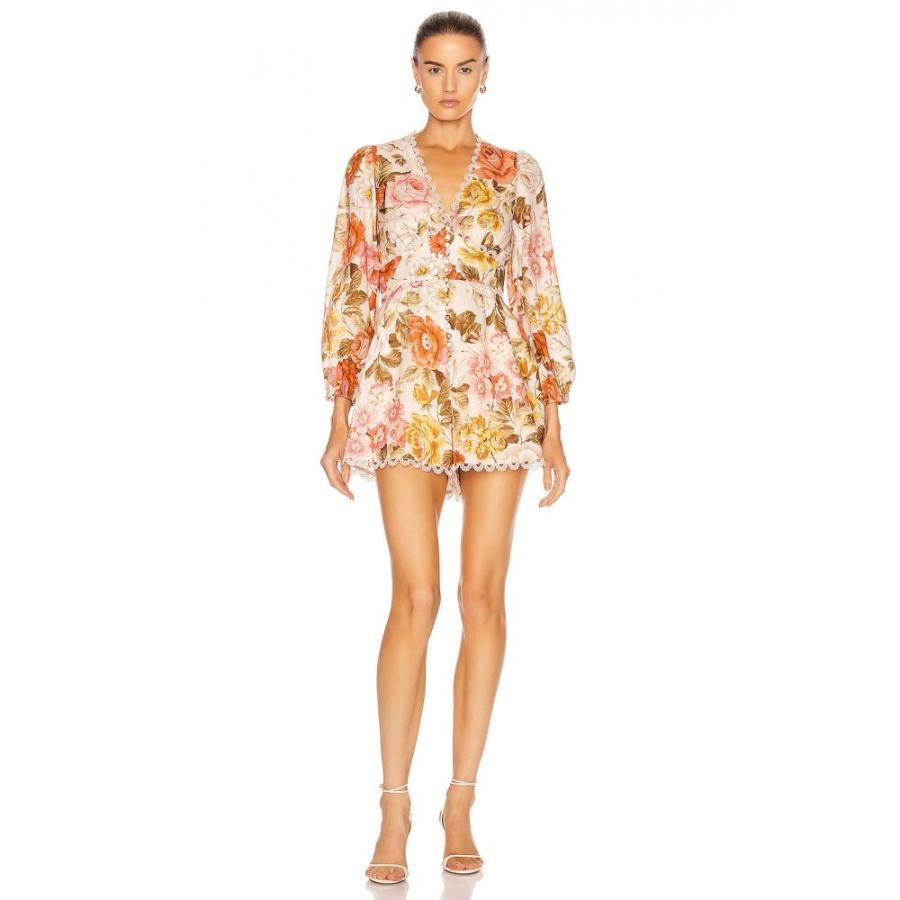 ジマーマン Zimmermann レディース オールインワン プレイスーツ ワンピース ドレス Bonita Button Through Playsuit Cream Floral Oneillsbacon Ie