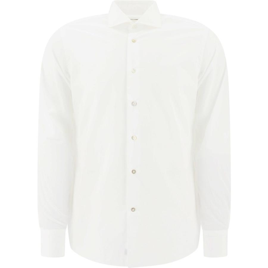 専門店では ボリエッロ Borriello メンズ シャツ トップス "Idro" shirt with breast pocket White 長袖