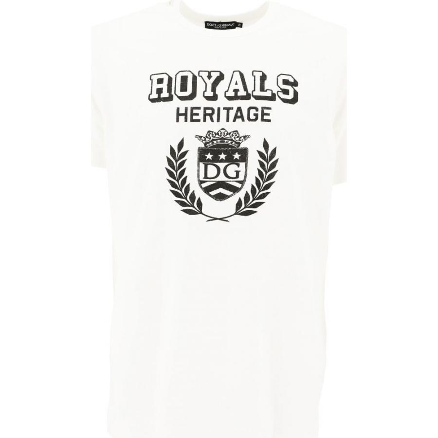 ドルチェ ガッバーナ Dolce Gabbana メンズ Tシャツ トップス Royal Heritage T Shirt White Fcekano Edu Ng
