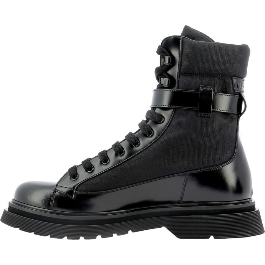 プラダ Prada メンズ ブーツ シューズ 靴 Leather Military Boots Black Hv フェルマート Fermart 1号店 通販 Yahoo ショッピング