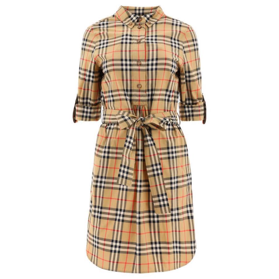 新年の贈り物 シャツワンピース ワンピース レディース Burberry バーバリー レディース ワンピース バーバリー Burberry ワンピース ドレス Beige Dress Shirt Check Vintage ワンピース チュニック