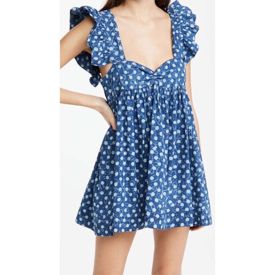 期間限定送料無料 アリックス オブ ボヘミア Alix Of Bohemia レディース ワンピース ワンピース ドレス Bluebell Block Print Ruffle Dress Blue 返品送料無料 Gestion Etechnologies Shop