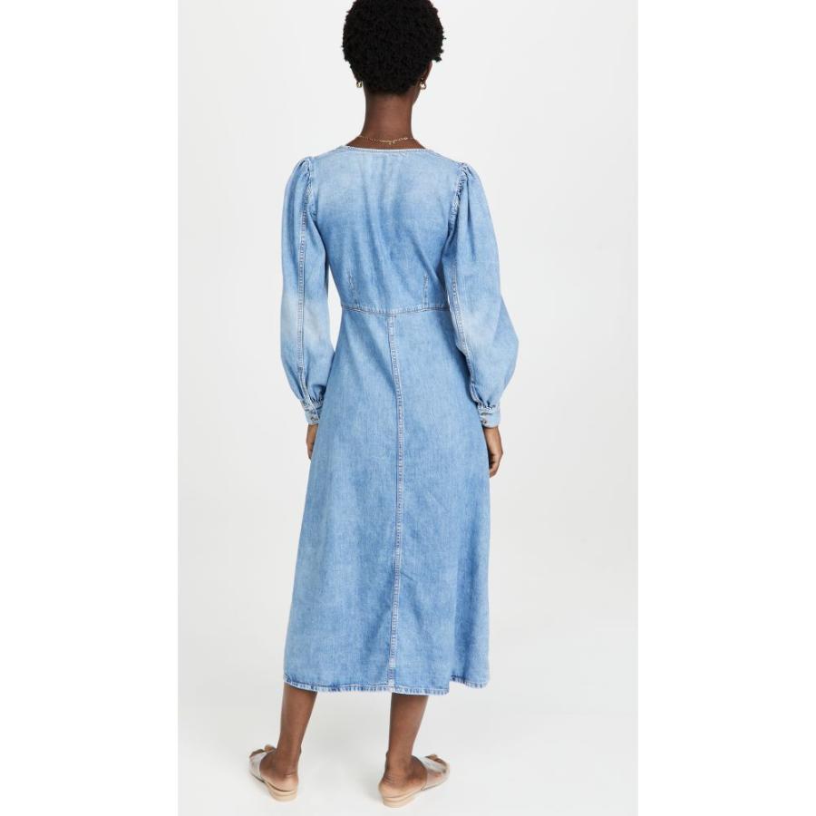 大切な人へのギフト探し レディース Ganni ガニー ワンピース Indigo Washed Dress Denim Light ワンピース ドレス デニム ロング マキシ丈 Revuemusicaleoicrm Org