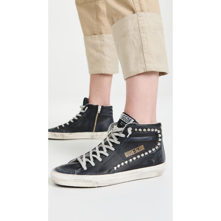 black leather slide sneakers