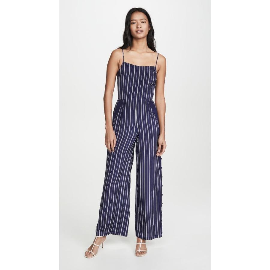 ラジャンス L Agence レディース オールインワン ジャンプスーツ ワンピース ドレス Finley Button Leg Jumpsuit Navy Ivory Stripe Www Tcm Center Ru