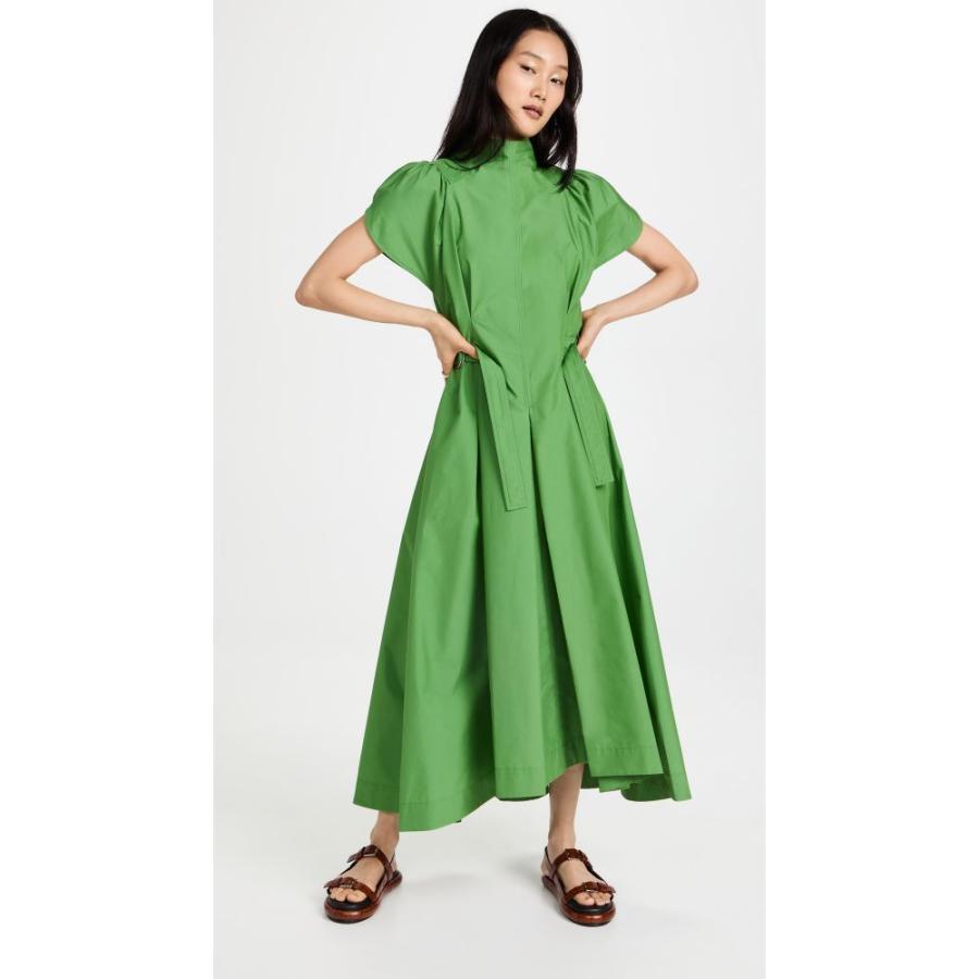 クリアランス販売店舗 スリーワン フィリップ リム 3 1 Phillip Lim レディース ワンピース ワンピース ドレス Puff Ss Side Tie Cotton Poplin Flare Dress Fern 安い特売中 Ssl Daikyogo Or Jp