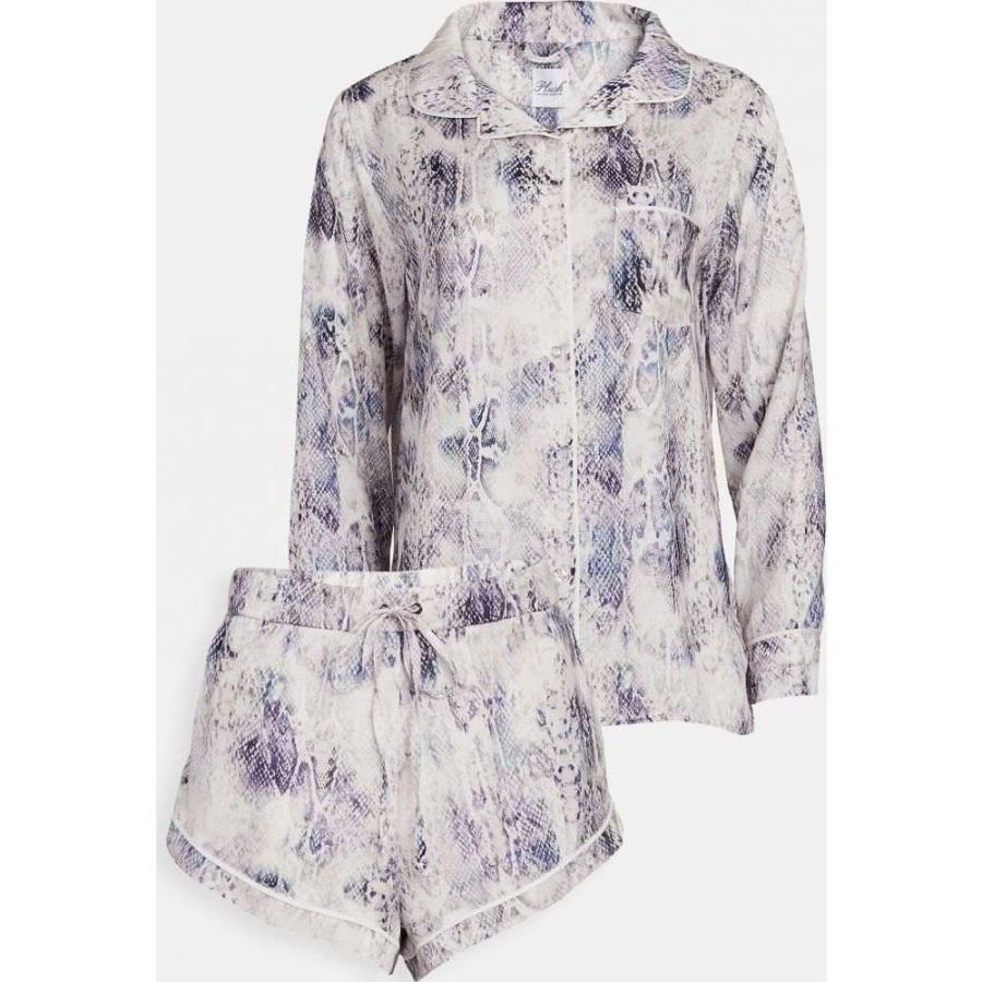 プラッシュ Plush レディース パジャマ 上下セット アイマスク インナー 下着 Snakeskin Pj Eyemask Set Pink Grey Fakfakkab Go Id