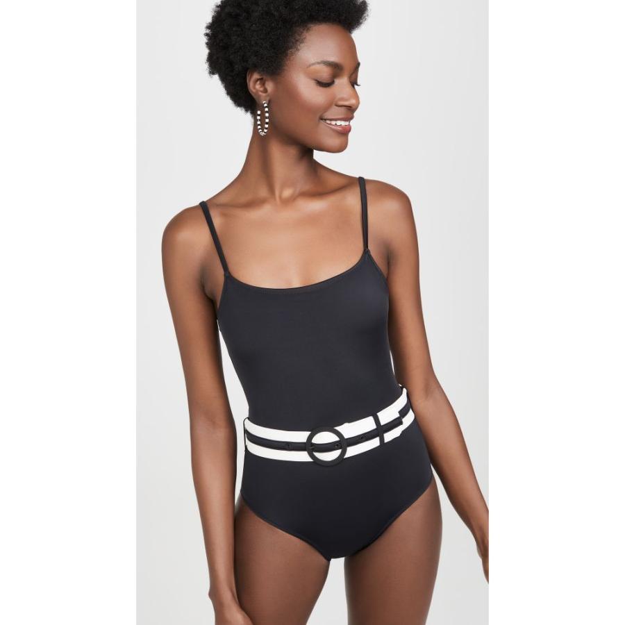 ソリッド ストライプ Solid Striped レディース ワンピース 水着 ビーチウェア The Nina Belted One Piece Swimsuit Black Agente Arinmobiliaria Com Co