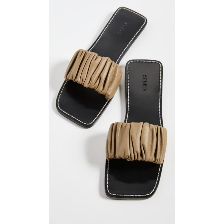 スタウド Staud レディース サンダル ミュール Staud シューズ 靴 Nina Ruched Lb Staud 8c7c Sandals Khaki Black