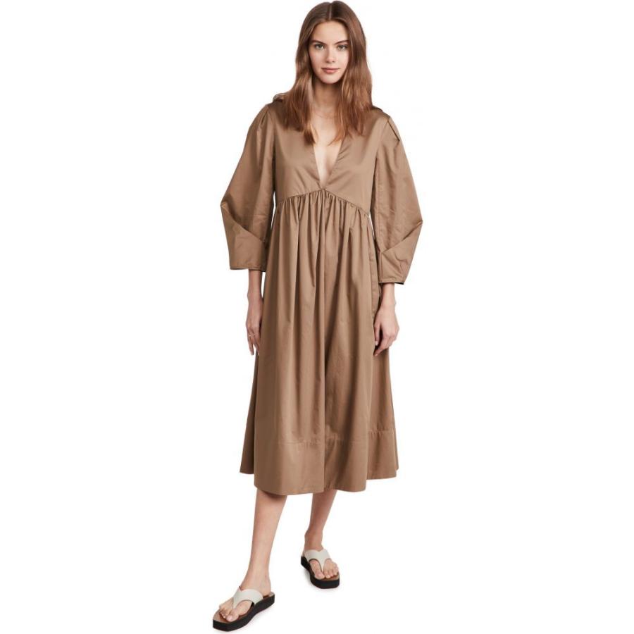 おしゃれ Tibi ティビ Hazelnut Dress Sleeve Pleat Neck V Poplin Eco ワンピース ドレス Vネック ワンピース レディース Tibi ティビ ワンピース ドレス レディース ワンピース ワンピース チュニック