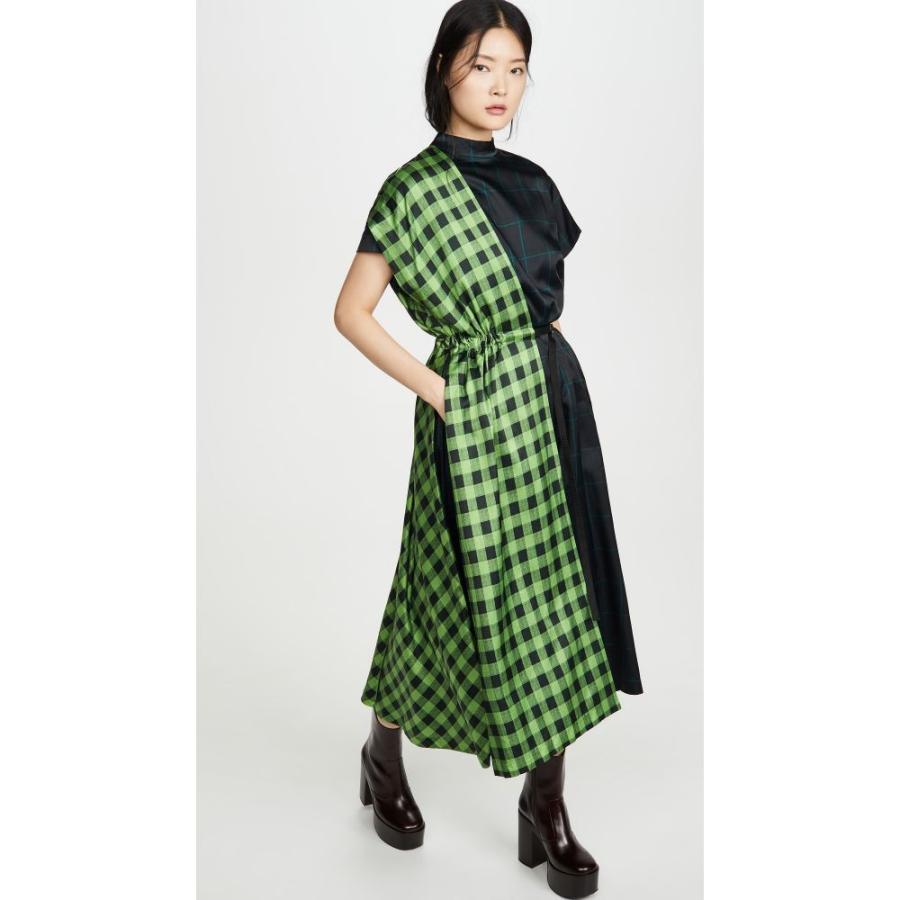 トーガ Toga Pulla レディース ワンピース ワンピース ドレス Check Print Dress Green Warabiclinic Com