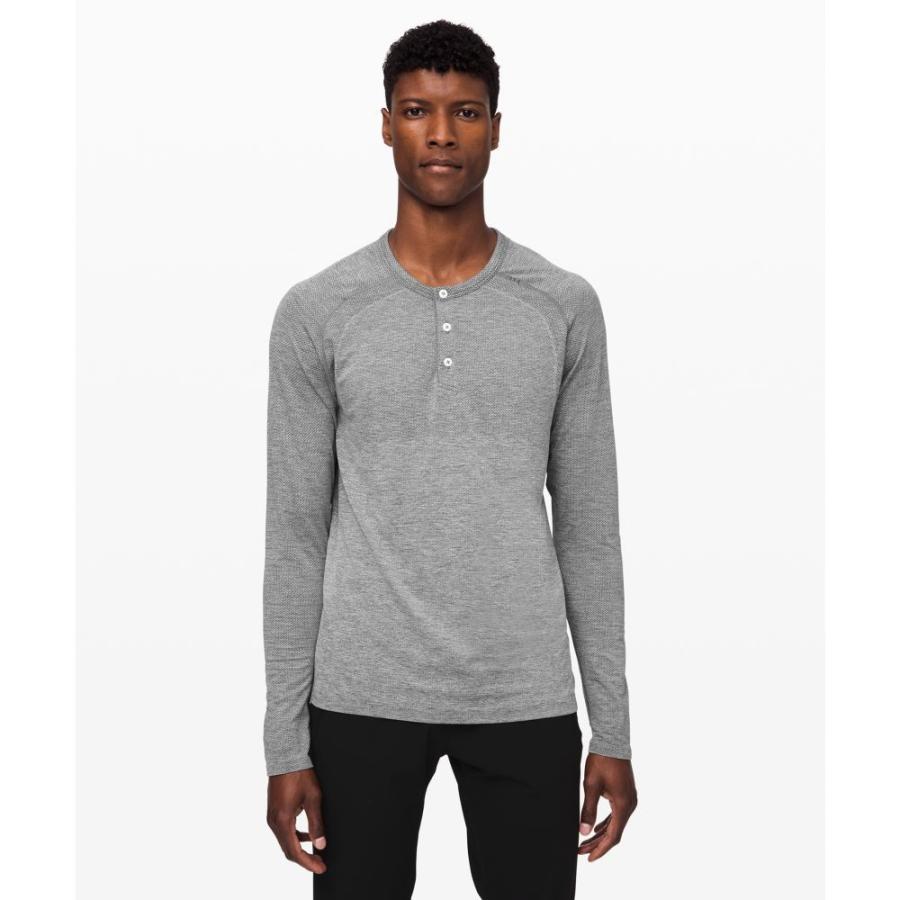 国産品 ルルレモン lululemon メンズ フィットネス・トレーニング ヘンリーシャツ トップス Metal Vent Tech Long Sleeve Henley 2.0 Slate/White, 杵築市 5830a167