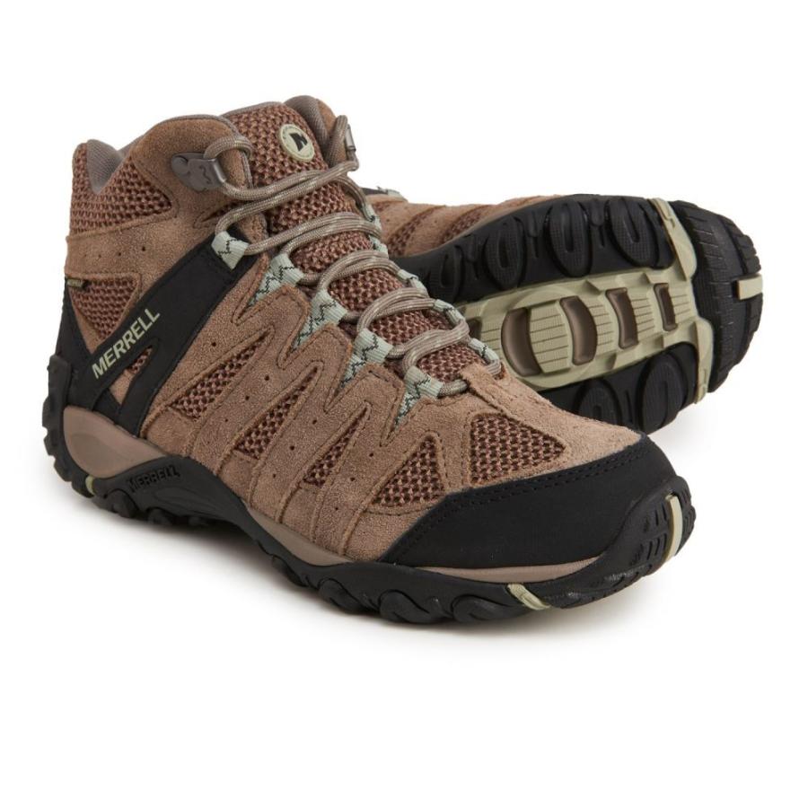 大特価品 レディース メレル ブーツ ハイキング 登山 シューズ 靴 Ydpgv Waterproof Vent Mid Merrell Leather Hiking Brindle Tea Boots Accentor 2 純正ケース付 Jeromejack Fr