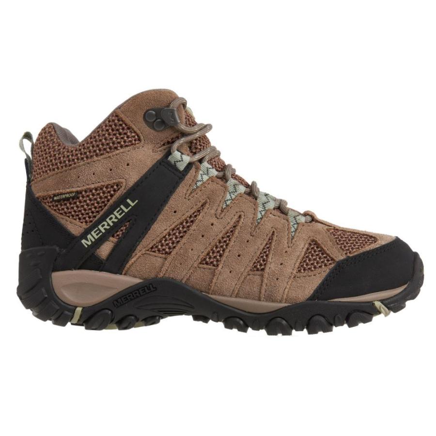大特価品 レディース メレル ブーツ ハイキング 登山 シューズ 靴 Ydpgv Waterproof Vent Mid Merrell Leather Hiking Brindle Tea Boots Accentor 2 純正ケース付 Jeromejack Fr