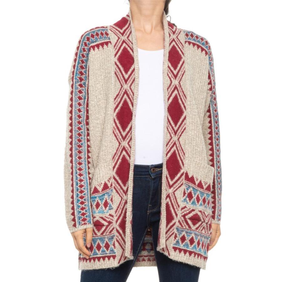 新品特売中 ラッキーブランド Lucky Brand レディース カーディガン トップス Tribal Cardigan Sweater Open Front Red Multi 売り安い Www Superavila Com