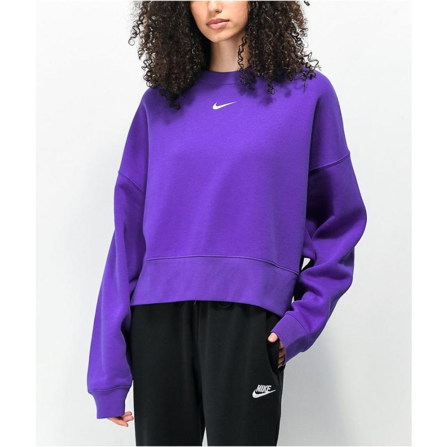 クーポン対象外 レディース スウェット トレーナー ナイキ Sb Nike トップス Blue Bright Sweatshirt Neck Crew Crop Lilac Essential Wear Sports Nike トップス クロップド スウェット トレーナー レディース Sb Nike ナイキ トップス Meorboston Org