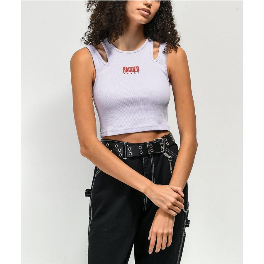 でおすすめアイテム ラグドジーンズ Ragged Jeans レディース ベアトップ チューブトップ クロップド タンクトップ Runaway Shoulder Slash Purple Crop Tank Top Purple チューブトップ ベアトップ サイズ L Portalcultura Net Br