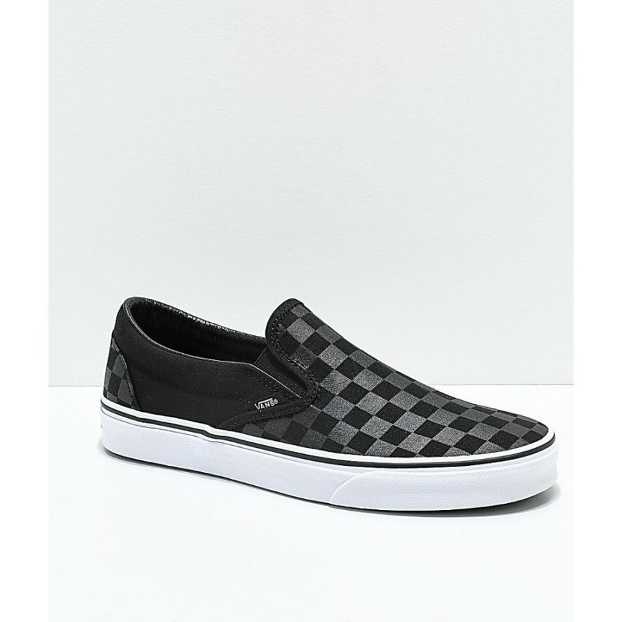 black and grey slip on vans