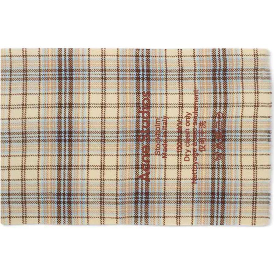 最安値 アクネ ストゥディオズ Acne Studios メンズ マフラー スカーフ ストール Cassiar Tartan Narrow Scarf Oat Beige Brown 送料無料 早い者勝ち Gestion Etechnologies Shop