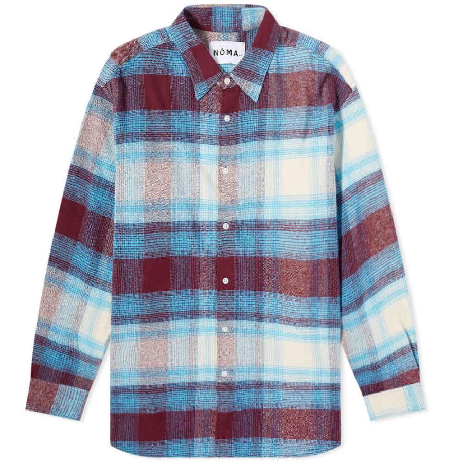 ５５ 以上節約 Noma T D ノーマティーディー シャツ メンズ トップス ノーマティーディー Noma T D メンズ シャツ ネルシャツ トップス Plaid Flannel Shirt Burgundy Light Blue シャツ カジュアルシャツ Headshotsbar Com