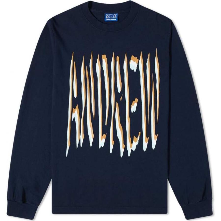 安い Sleeve Long トップス 長袖tシャツ メンズ Andrew アンドリュー トップス メンズ 長袖tシャツ アンドリュー Andrew 2wo2imes Navy Tee Tシャツ カットソー Dagl Tg