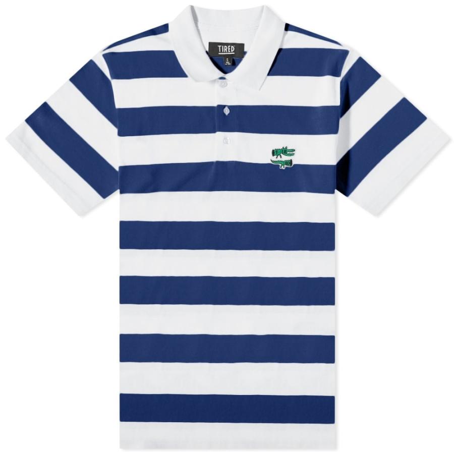 タイレッドスケートボード Tired Skateboards メンズ Polo ポロシャツ トップス The メンズファッション Gator White Navy