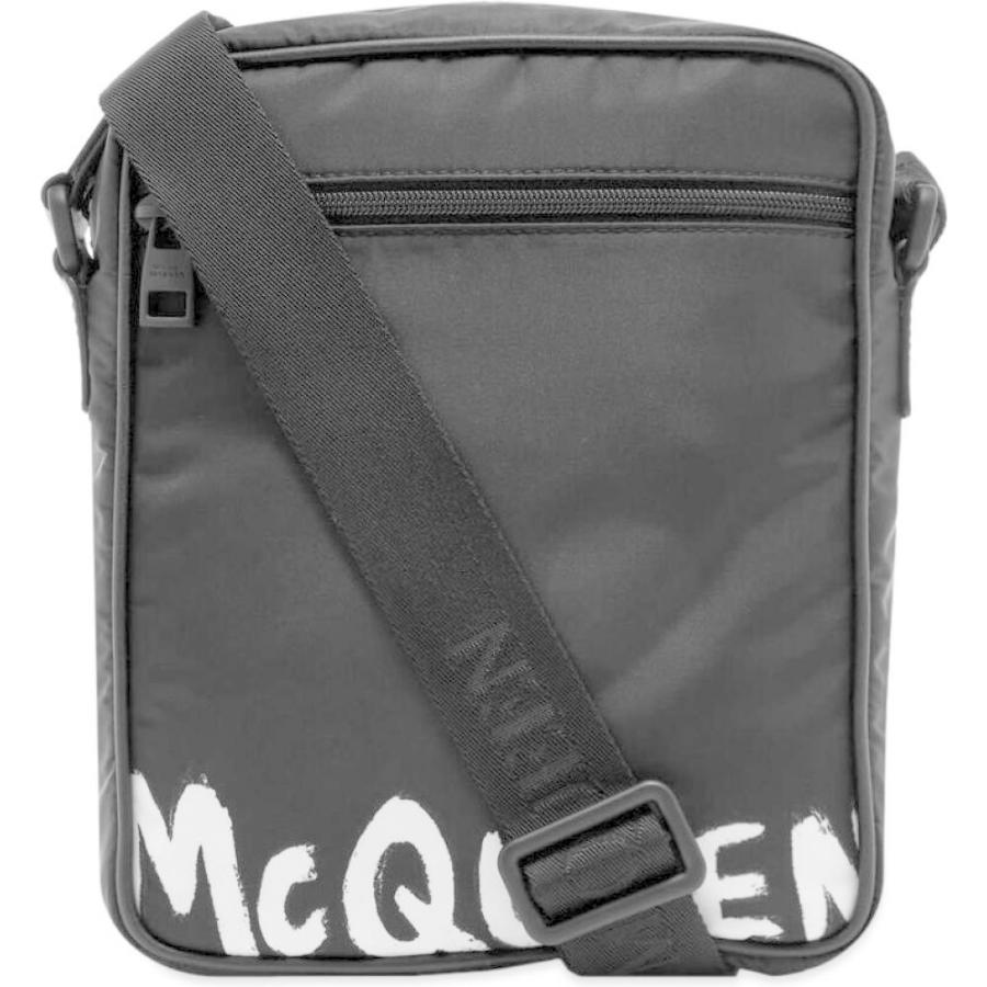 国内外の人気集結 メンズ Mcqueen Alexander マックイーン アレキサンダー メッセンジャーバッグ Bag Black White Messenger Logo バッグ Graffiti メンズバッグ Williamsav Com