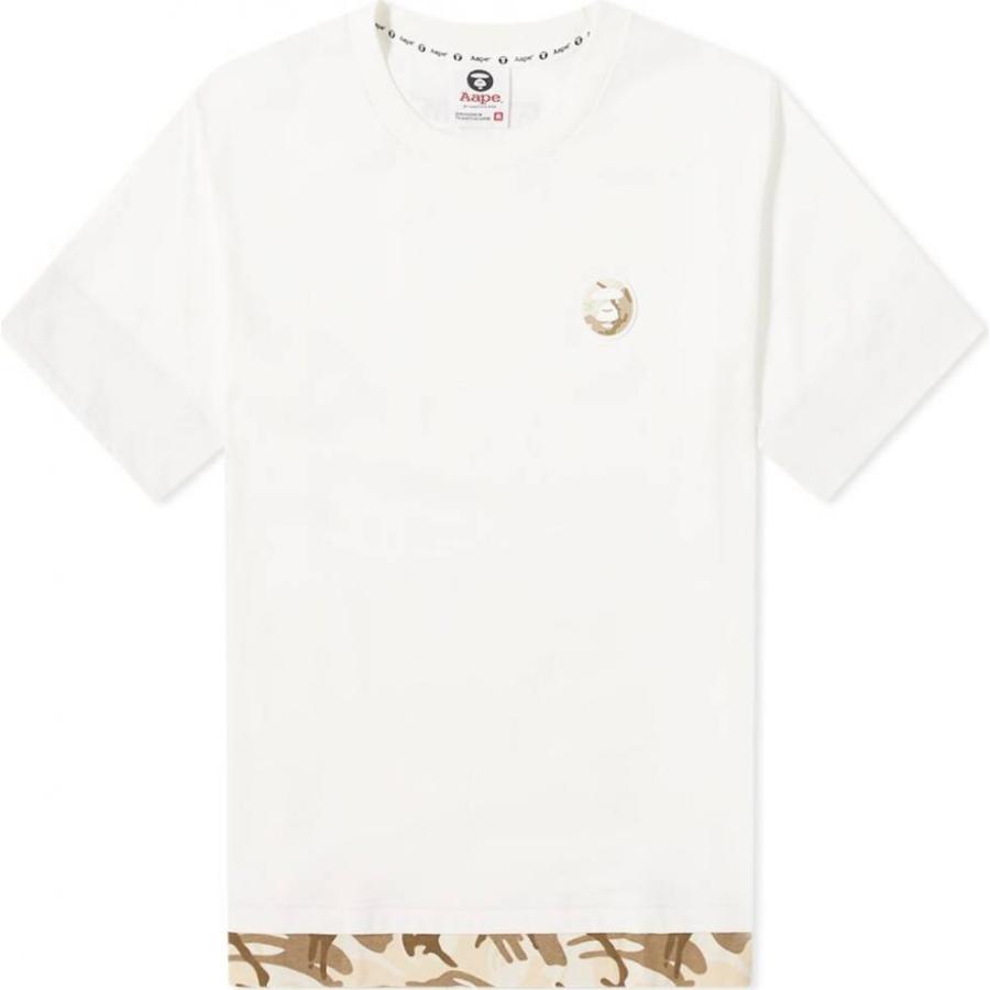 通販激安 メンズ Ape Bathing A By pe エイプ ベイシング メンズ Tシャツ エイプ ベイシング Ape Bathing A By pe Tシャツ Ivory Tee Hem Camo pe トップス Tシャツ カットソー