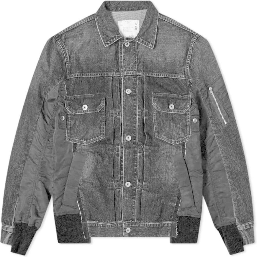 お1人様1点限り サカイ Sacai メンズ ブルゾン Gジャン アウター Denim Ma 1 Jacket Black 日本産 Lespakigali Com
