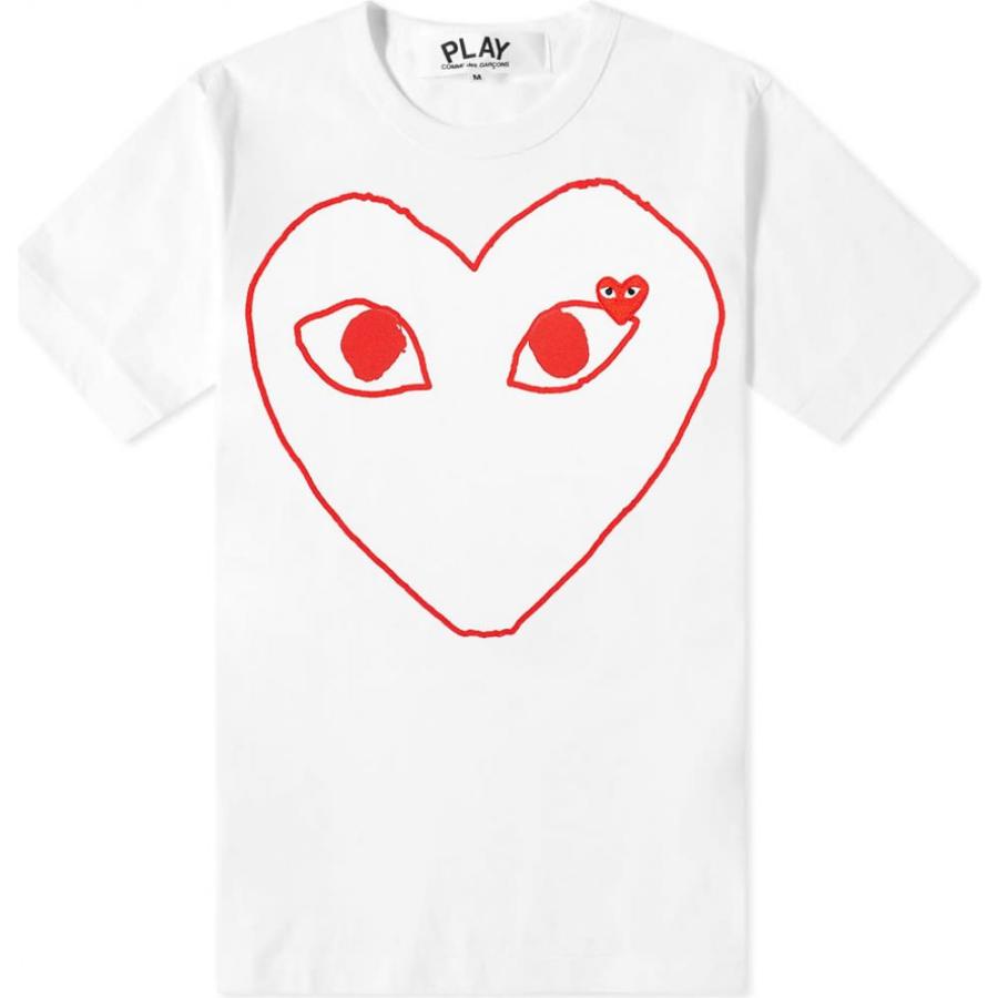 コム デ ギャルソン Comme des Garcons Play メンズ Tシャツ ロゴTシャツ トップス outline heart logo  tee White/Red :sc-ff219353d5:フェルマート fermart 1号店 - 通販 - Yahoo!ショッピング