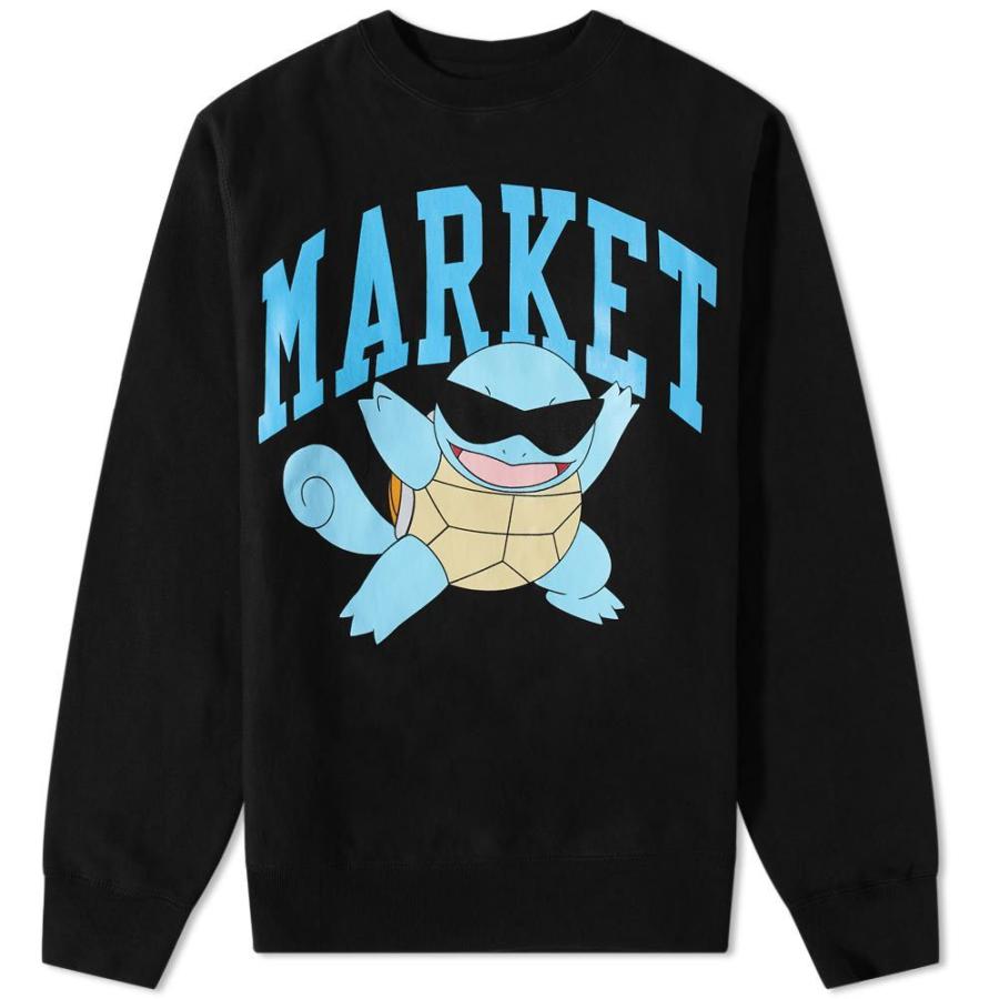 高級 マーケット Market メンズ スウェット トレーナー トップス Market X Pokemon Squirtle Arc Chillin Crew Sweat Black 販売特販 Www Superavila Com