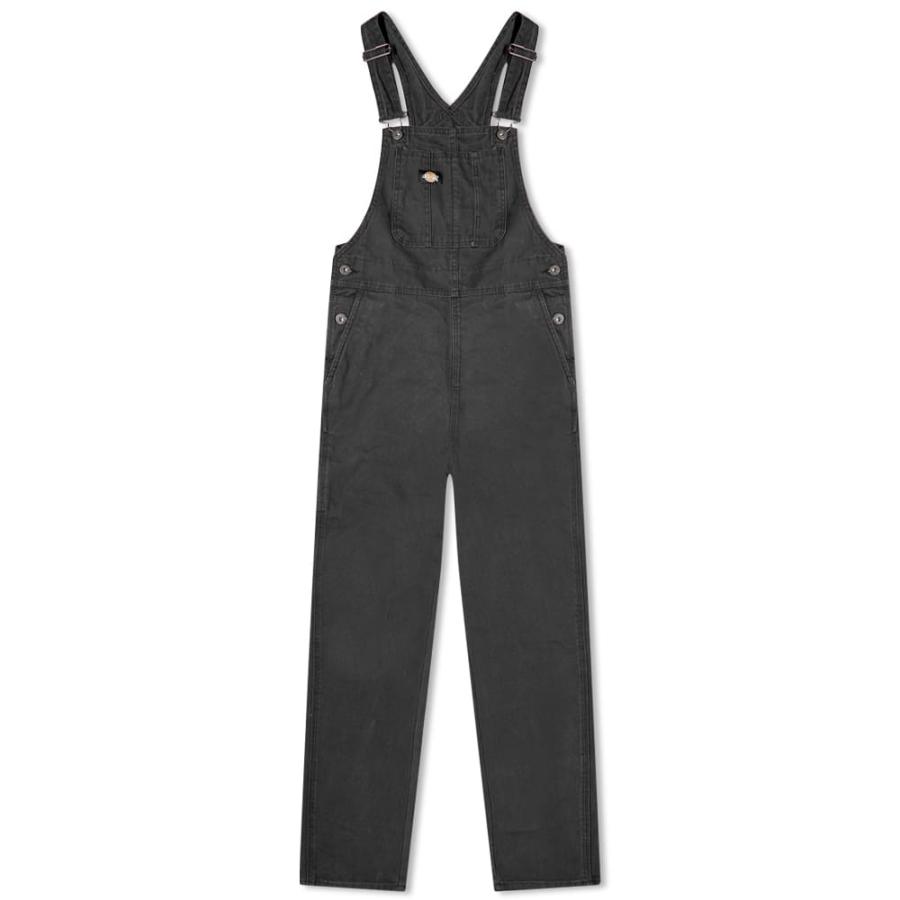 美品 オーバーオール レディース Dickies ディッキーズ ビブパンツ Black Washed Stone Overall Bib Classic Canvas Duck ボトムス パンツ サロペット オーバーオール サイズ L Chaluxe Com