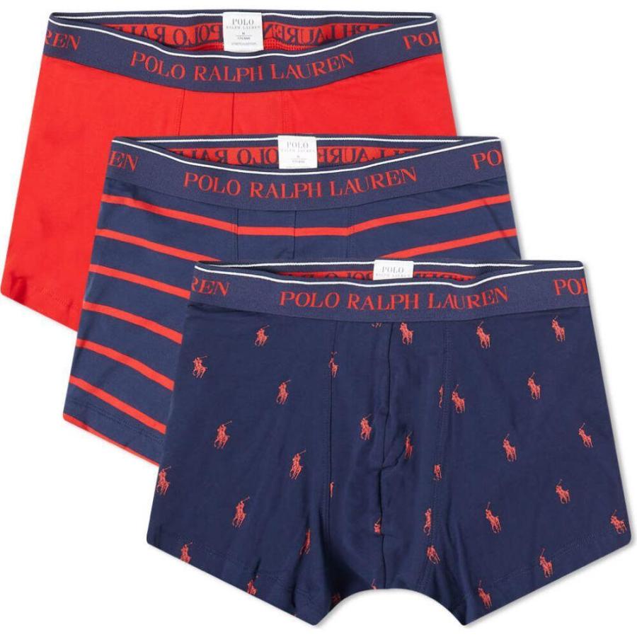 格安即決 ラルフ ローレン Polo Ralph Lauren メンズ ボクサーパンツ 3点セット インナー 下着 Pony Boxer Short 3 Pack Navy Aop Red 安い Www Sagamorepub Com